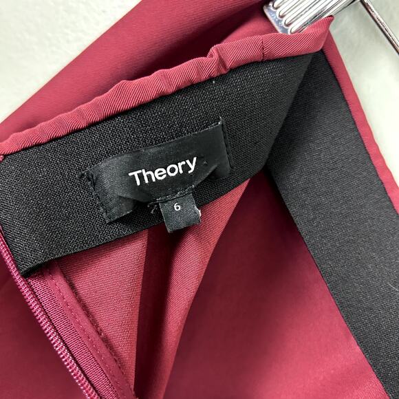 Theory Navalane Becker Stretch Twill Back Zip Skinny Leg Ankle Pant Red size 6 - Picture 8 of 10